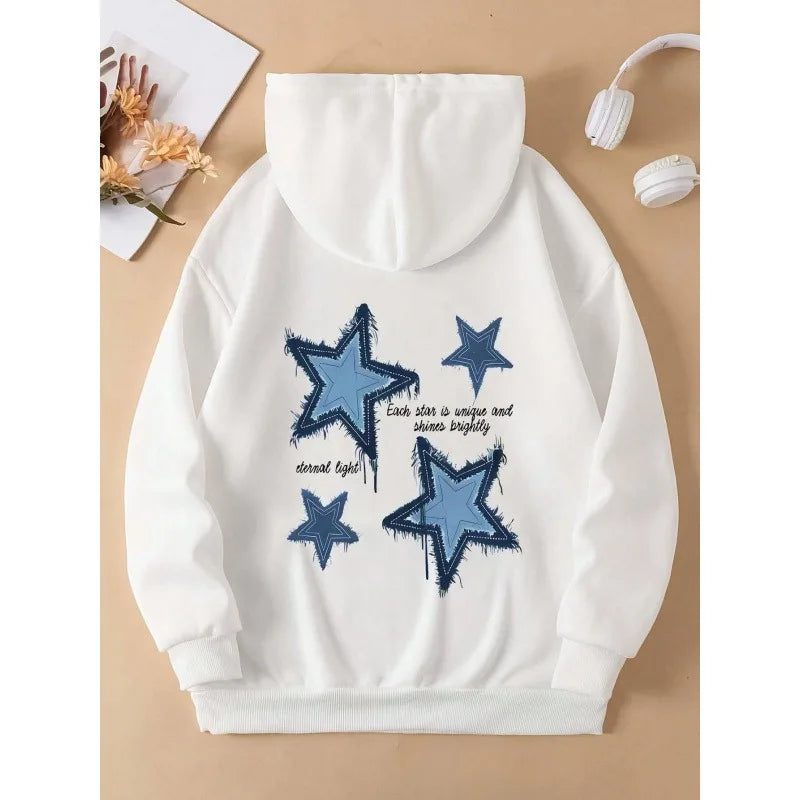 Women's long sleeved hooded sweatshirt with printed pullover pattern women's hooded sweatshirt with casual sports style clothing