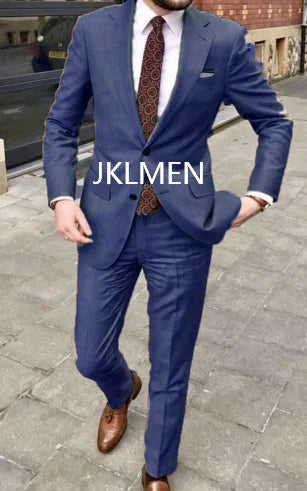 2023 Men's Suit Handsome Casual 2 Piece Suit For Men Wedding Tuxedos Notched Lapel Groomsmen Business Prom Blazer