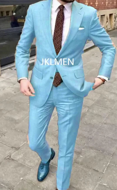 2023 Men's Suit Handsome Casual 2 Piece Suit For Men Wedding Tuxedos Notched Lapel Groomsmen Business Prom Blazer