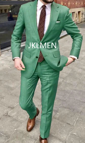 2023 Men's Suit Handsome Casual 2 Piece Suit For Men Wedding Tuxedos Notched Lapel Groomsmen Business Prom Blazer