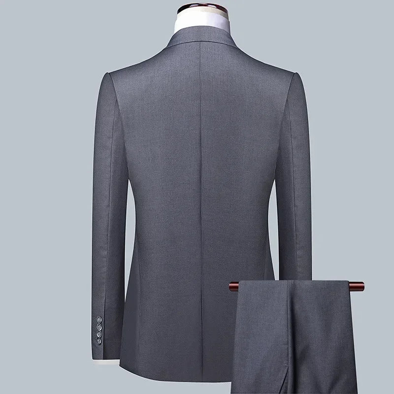 2024 Boutique Men's Fashion Business (Blazer+ Vest + Trousers) Gentleman's Wedding Casual Professional Formal Suit 3 Piece M-6XL
