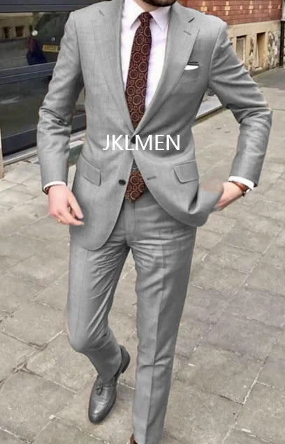 2023 Men's Suit Handsome Casual 2 Piece Suit For Men Wedding Tuxedos Notched Lapel Groomsmen Business Prom Blazer