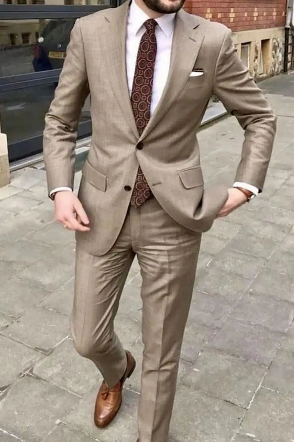 2023 Men's Suit Handsome Casual 2 Piece Suit For Men Wedding Tuxedos Notched Lapel Groomsmen Business Prom Blazer