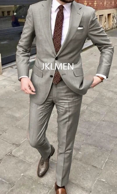 2023 Men's Suit Handsome Casual 2 Piece Suit For Men Wedding Tuxedos Notched Lapel Groomsmen Business Prom Blazer