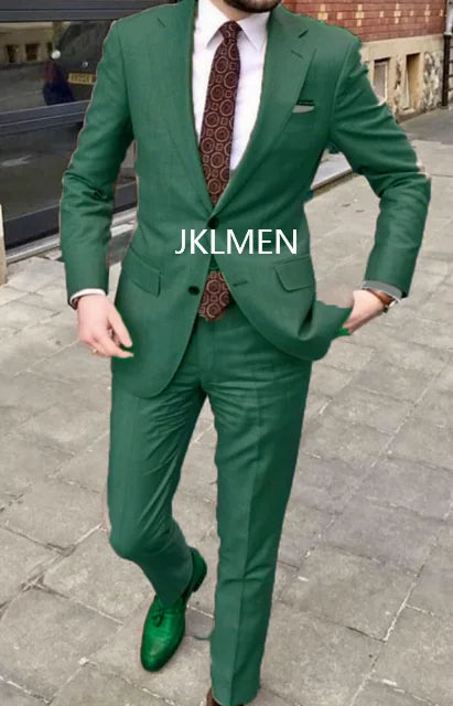 2023 Men's Suit Handsome Casual 2 Piece Suit For Men Wedding Tuxedos Notched Lapel Groomsmen Business Prom Blazer
