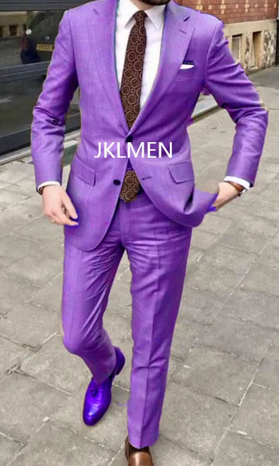 2023 Men's Suit Handsome Casual 2 Piece Suit For Men Wedding Tuxedos Notched Lapel Groomsmen Business Prom Blazer