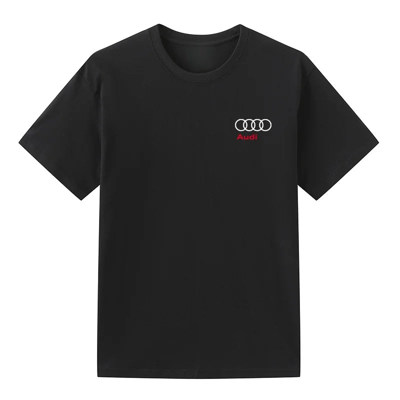 Audi RS4 Men‘s 2025 New Summer 100% Cotton Motorcycle Classic Polo Shirt Print Button Lapel Super Large Casual Polo Shirt