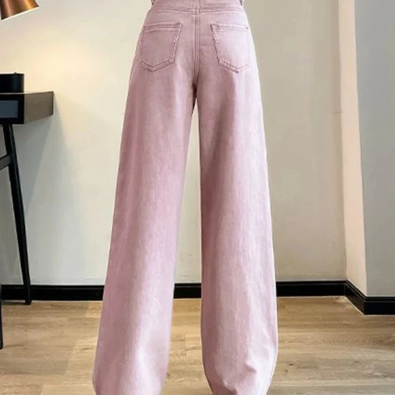 Women's Jeans Wide Leg Loosefit Female Cowboy Pants Korean Fashion on Sale Pant Gyaru Aesthetic Luxury Designer Cool Trousers