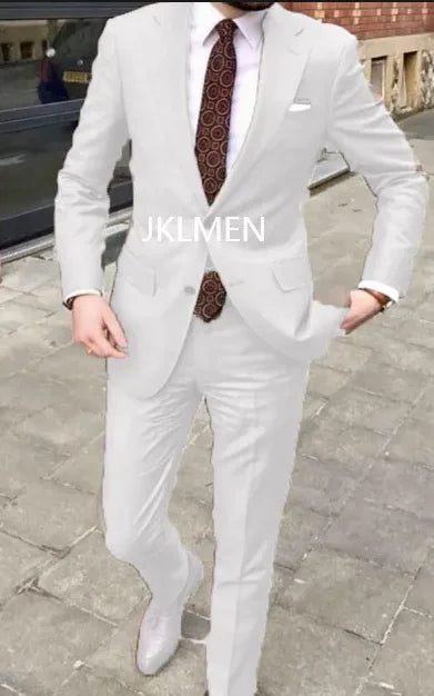 2023 Men's Suit Handsome Casual 2 Piece Suit For Men Wedding Tuxedos Notched Lapel Groomsmen Business Prom Blazer