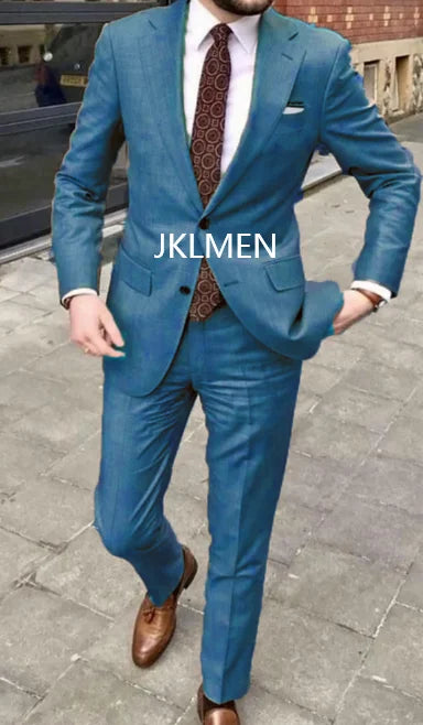 2023 Men's Suit Handsome Casual 2 Piece Suit For Men Wedding Tuxedos Notched Lapel Groomsmen Business Prom Blazer