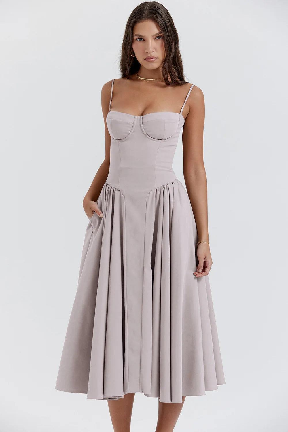 Summer Long Dresses for Women French Retro Spaghetti Straps Dress Corset Slim Sexy Elegant Classy Flower Print Backless Dresses