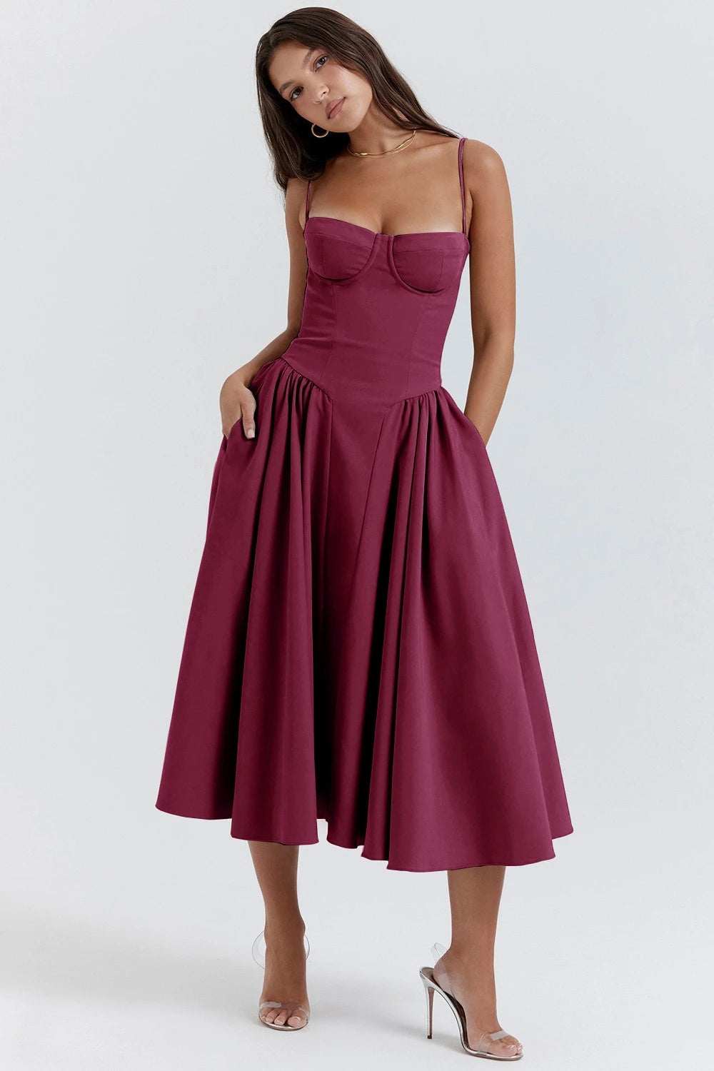Summer Long Dresses for Women French Retro Spaghetti Straps Dress Corset Slim Sexy Elegant Classy Flower Print Backless Dresses