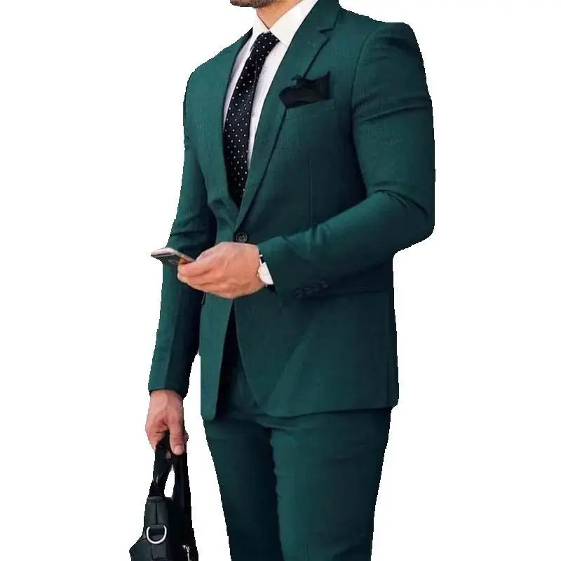 Latest Design Dark Green Men Suits 2025 Slim Fit Notched Lapel Groom Tuxedo Custom Costume Homme Mariage 2 Piece (Jacket+Pants)