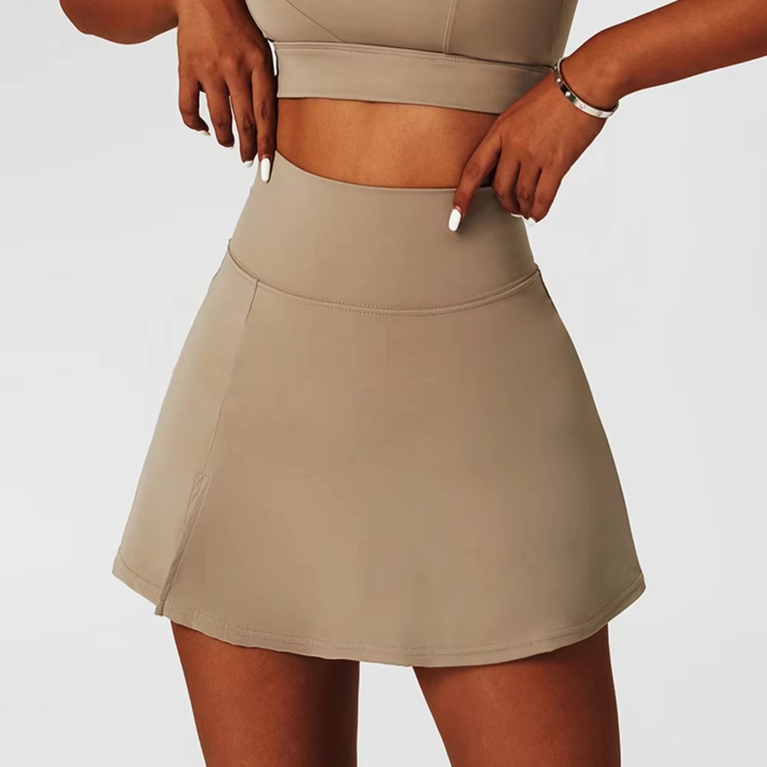 Mini Safe Sports Skirt Workout Tennis Skirts Women Dancing Fitness Shorts High Waist Quick Dry Running Skorts