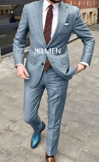 2023 Men's Suit Handsome Casual 2 Piece Suit For Men Wedding Tuxedos Notched Lapel Groomsmen Business Prom Blazer