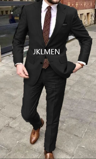 2023 Men's Suit Handsome Casual 2 Piece Suit For Men Wedding Tuxedos Notched Lapel Groomsmen Business Prom Blazer