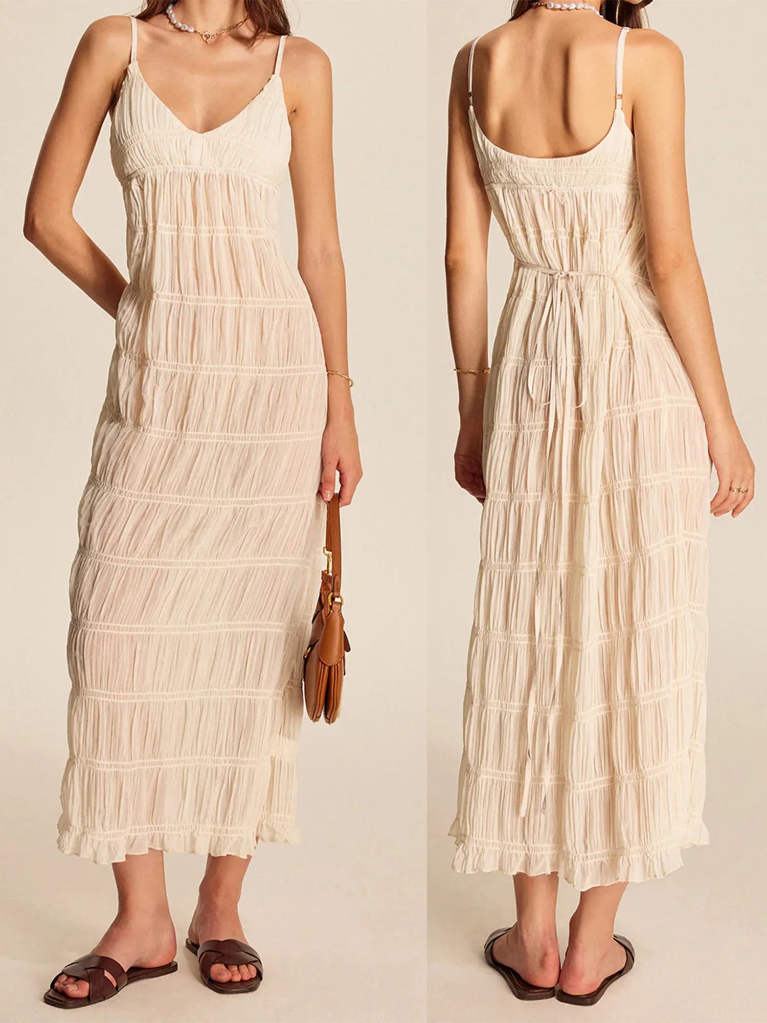 Elegant Floral Print Maxi Dress with Ruffle Hem and Adjustable Spaghetti Straps for Women s Summer Beach Party