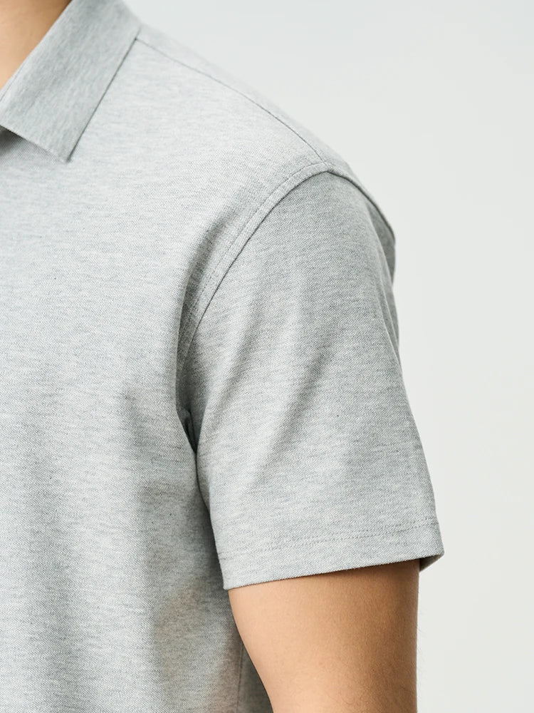 SIMWOOD 2025 Summer New Regular Fit 230gsm Cool Feeling Sorona Pique Fabric Polo Shirts Men Smart Casual T-shirts Tops