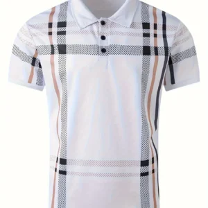 2024 new casual lapel polo shirt, men's fashionable versatile trend top summer pullover short sleeved t-shirt