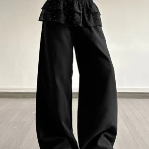 Women s Casual Loose Fit Wide Leg Pants with Elastic Waistband and Low Rise Perfect for Spring and Summer with Added Fart