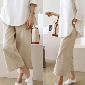 2025 New Wide-leg Pants Women's Summer New Cotton and Linen Pants Student Loose Linen Pants Casual Pants Pants Women