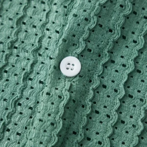 Men s Casual Short Sleeve Button Down Beach Shirt Solid Color Lapel Collar Summer Tee Top for Vacation