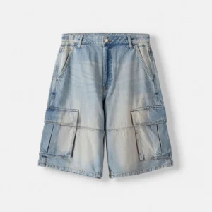 Men s Distressed Denim Shorts Classic Zipper Fly Cargo Shorts with Multiple Pockets for Summer Casual Wear