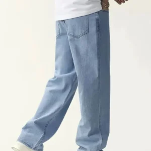 Men's Slim-Fit Stretch Jeans - Smart Casual Style, Blue Transitional Style, Suitable for All Seasons