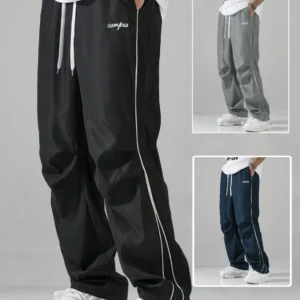 Men's Striped Three - Color Casual Pants with Pockets, Suitable for Sports, Fitness and Jogging